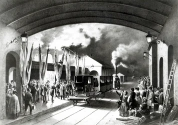Frankrikes kung Louis-Philippe avgår från New Cross station, Deptford, 1844.